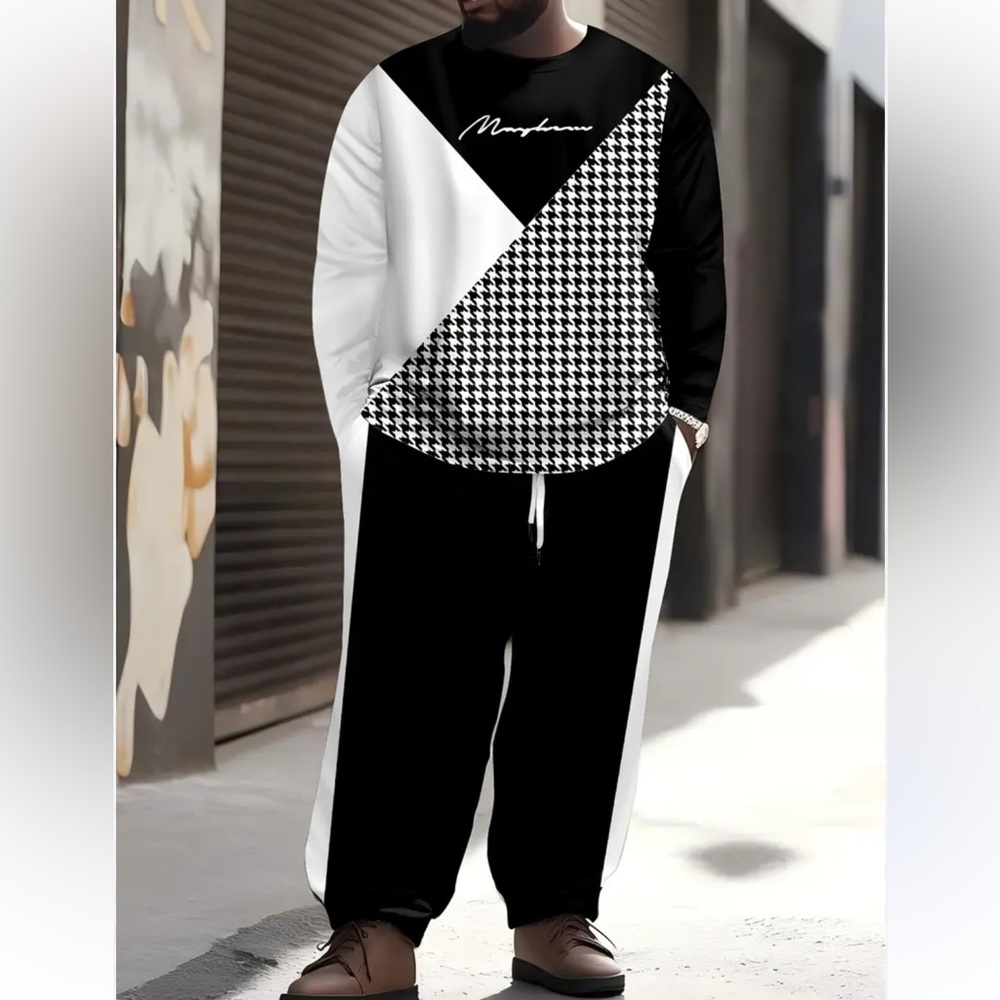 Temu Autumn Men’s Round Neck Long Sleeve T-Shirt